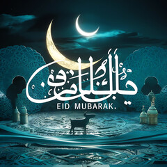 This beautiful Islamic 3d illustration is mainly made for great celebration Eid al Adha