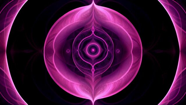 Background of moving pink fractal lines. Seamless loop.