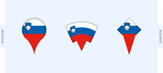 Slovenia Map Markers Set. Perfect for projects related to Slovenia, travel, geography, and international representation.