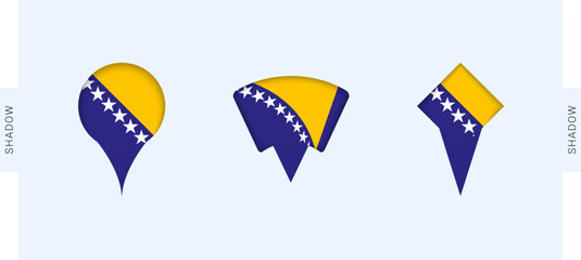 Bosnia and Herzegovina Map Markers Set. Perfect for projects related to Bosnia and Herzegovina, travel, geography, and international representation.