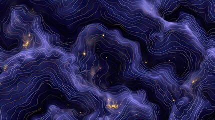 Obraz premium This image features an abstract marble texture pattern with blue and gold accents, creating an elegant and luxurious feel