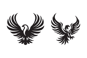 vector silhouette of Eagle bird with minimalist design