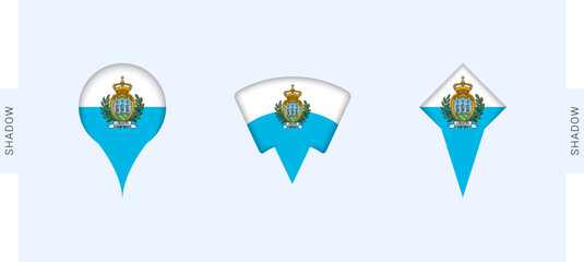 San Marino Map Markers Set. Perfect for projects related to San Marino, travel, geography, and international representation.