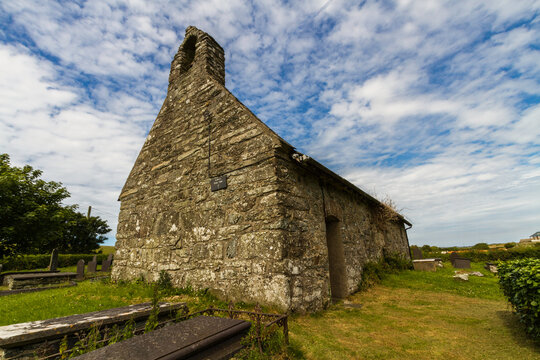 Welsh chapel on a sunny day wide angle.
