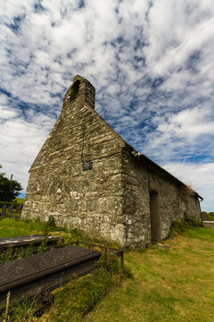 Welsh chapel on a sunny day wide angle.