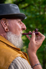 Handsome Men with Porc and Pi Hat