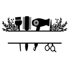 Hairdresser svg  , hairstylist svg, Hairdresser Tools svg, Hair salon svg, afro hair svg, barber tools svg, hairdresser svg ,Floral Hairdresser svg,