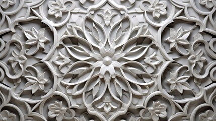 Stylized geometric leaf motif on white background