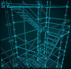Scaffolding close up illustration
