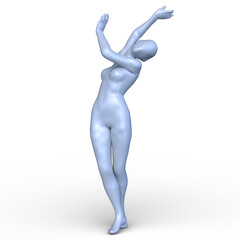 ポーズをとる女性　3DCGレンダリング