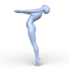 ポーズをとる女性　3DCGレンダリング