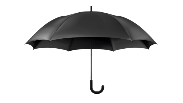 Black umbrella isolated on a transparent background, PNG, Ai
