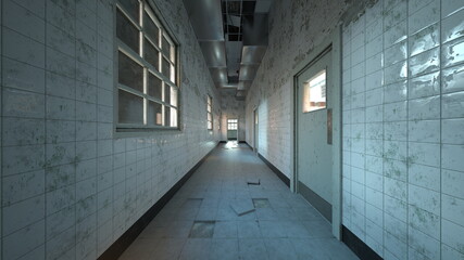 廊下　3DCGレンダリング