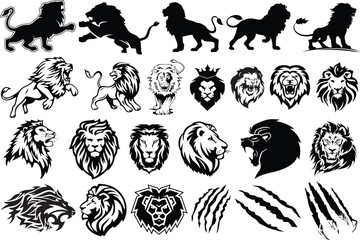 Lion SVG Bundle, Lion Svg, Lion head svg, Lion Silhouettes, Lion png, Lion vector, Lion Clipart, Lion Cut File, Lion King svg, Mascot Shirt.
