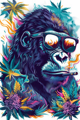 Monkey smoking weed