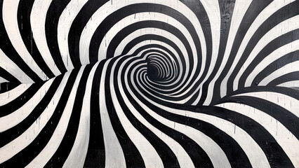Optical - Black & White Optical Zebra Print, spiral, pattern, design, circle, illustration, texture, backgrounds, backdrop, lines, black and white art, optical art, op art, illusion art, geometric art