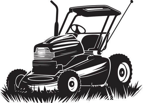 recommend clip art: Lawn mower silhouette vector illustration