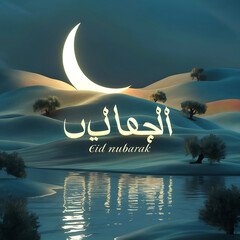 This beautiful Islamic 3d illustration is mainly made for great celebration Eid al Adha