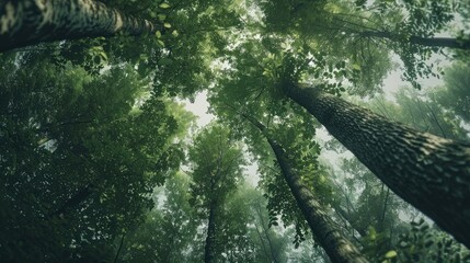 Fototapeta premium Beautiful tall green trees