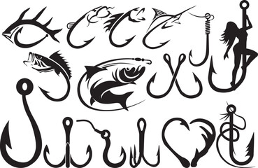 Fishing Hook SVG | Crossed Fish Hooks SVG | Hook SVG | Bass Fishing Svg | Fisherman Svg | Fish Hook Svg | Fishing Hook Silhouette | Cut File
