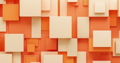 Vibrant Orange Square Tiles