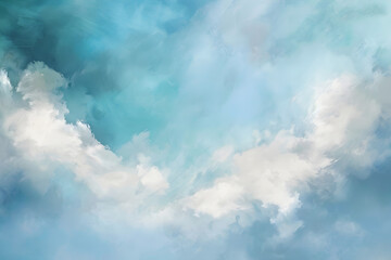 Soft clouds drift lazily across the sky, painting a serene and peaceful abstract scene.


