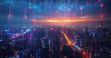 Fototapeta premium City Lights At Night