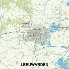 Leeuwarden, Netherlands Poster map art