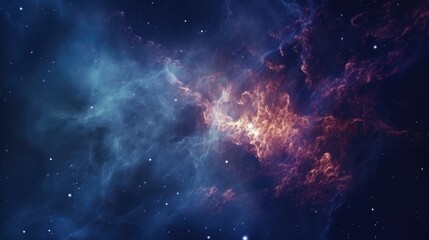 Naklejka premium A beautiful space nebulas serves as the backdrop for this image, perfect for use in astronomy-related projects or as a visual element to add depth and interest