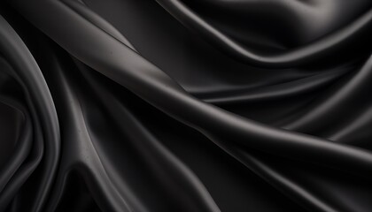 Fototapeta premium black satin fabric wave