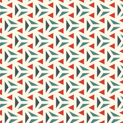 Contemporary geometric pattern. Repeated triangles motif. Seamless surface design. Modern geo abstract background. Minimalist wallpaper. Simple ornamental digital paper, textile print. Vector art