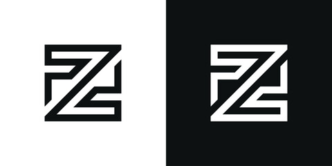 Letter Z logo design with square lines. Premium Vector