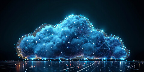 Advanced cloud computing network. Connecting global data with modern technology infrastructure.