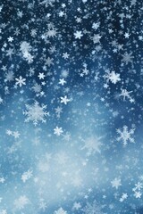 Fototapeta premium Snowflakes falling from the sky against a bright blue background, great for winter themed designs or backgrounds