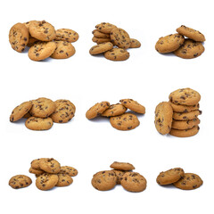chocolate cookies isolated on white