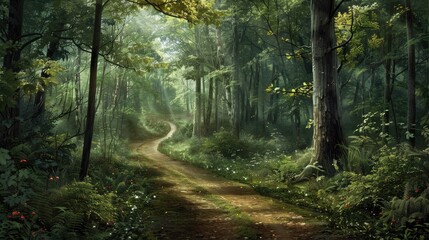 Obraz premium Beauty of nature can be witnessed in the path through the trees of the forest