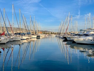 yachts in the harbor greece
