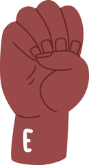 Hand Sign Alphabet E Letter