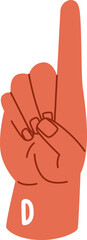 Obraz premium Hand Sign Alphabet D Letter