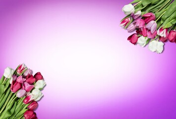 Mother's Day, fresh flowers on the desk