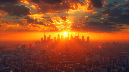 Obraz premium Milan, Italy city skyline created with Generative AI technology