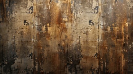 Obraz premium The wall is a textured concrete structure in shades of brown and tan