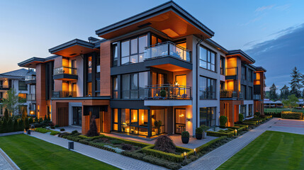 colorful houses in modern style created with Generative AI technology