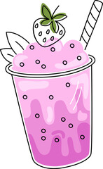 Strawberry Smoothie Cocktail Glass