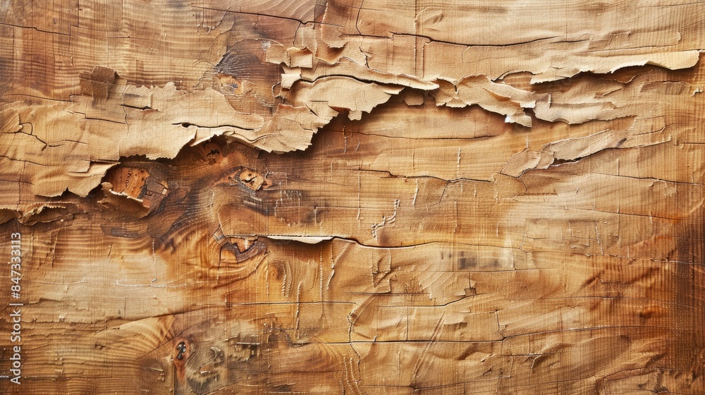 Wall mural plywood with a natural wood rough texture