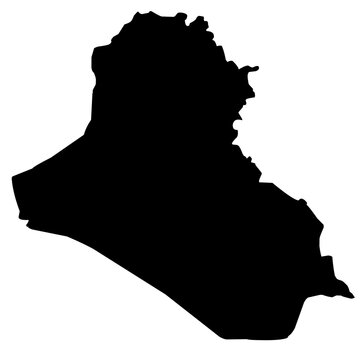 iraq map silhouette on transparent background