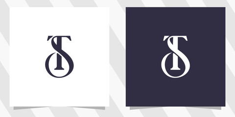 letter ts st logo design vector
