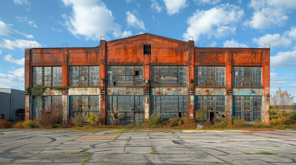 old industrial brick office building  created with Generative AI technology