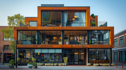 Fototapeta premium photo of a building in a lively urban setting created with Generative AI technology