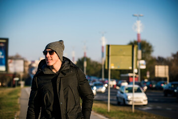 Young Man in the City Streets